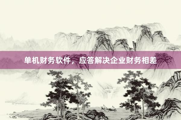 单机财务软件，应答解决企业财务相差