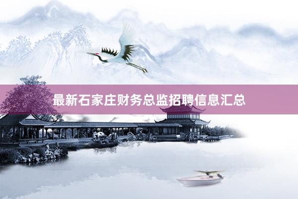 最新石家庄财务总监招聘信息汇总