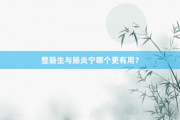 整肠生与肠炎宁哪个更有用？